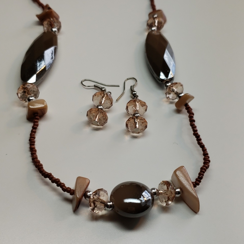 Stone Necklace and Earring Set